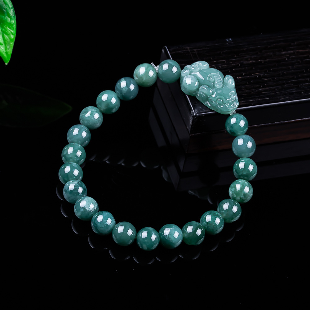 Jewelry & Watches Spółka Z Ograniczoną Odpowiedzialnością Sp Z Oo - Bracciale Pixiu in Giada Birmana Naturale,
