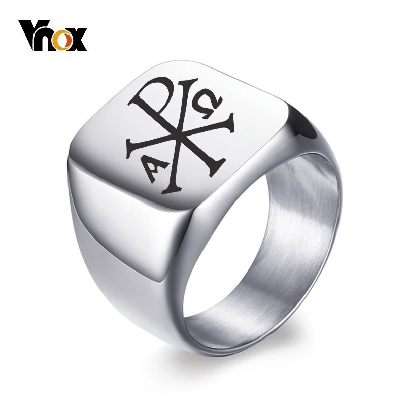 Mens Signet Ring - Vnox Trasporto Timbro Personalizzato Anello Per