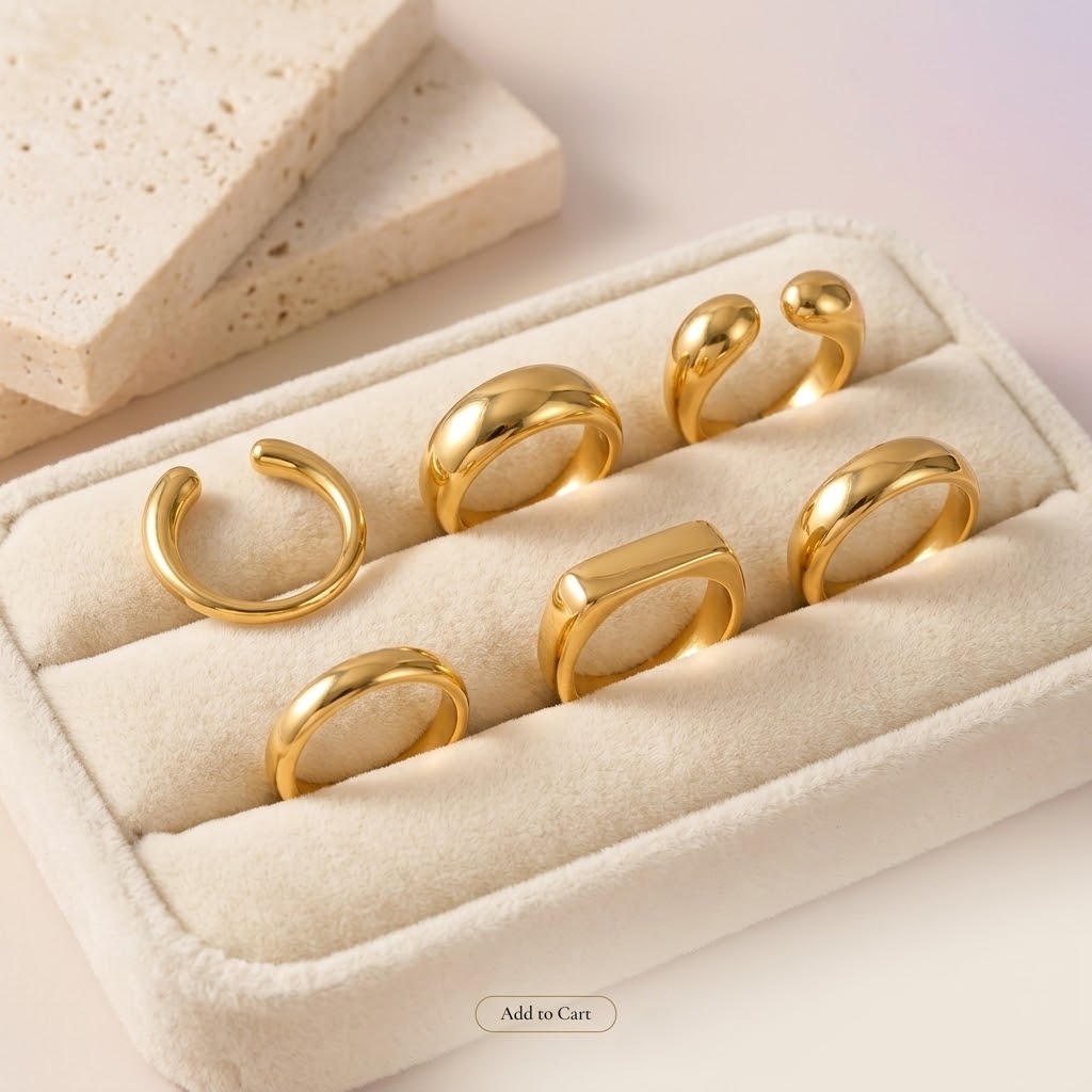 Mens Signet Ring - Anelli a fascia spessa in acciaio