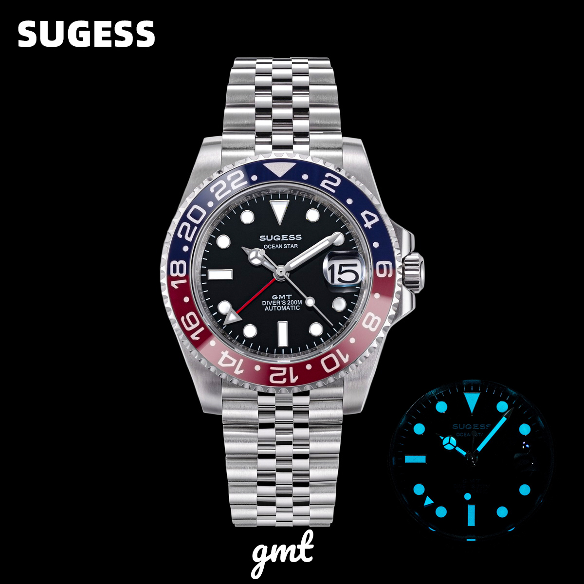 Automatic Watch Winder - Orologio Subacqueo Sugess GMT da Uomo,