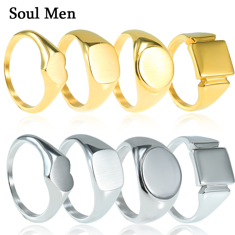 Mens Signet Ring - Soul Men Anelli in acciaio al