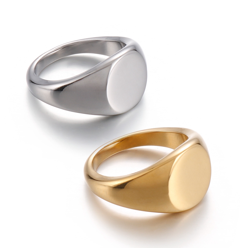 Mens Signet Ring - Anello con sigillo Anello in acciaio