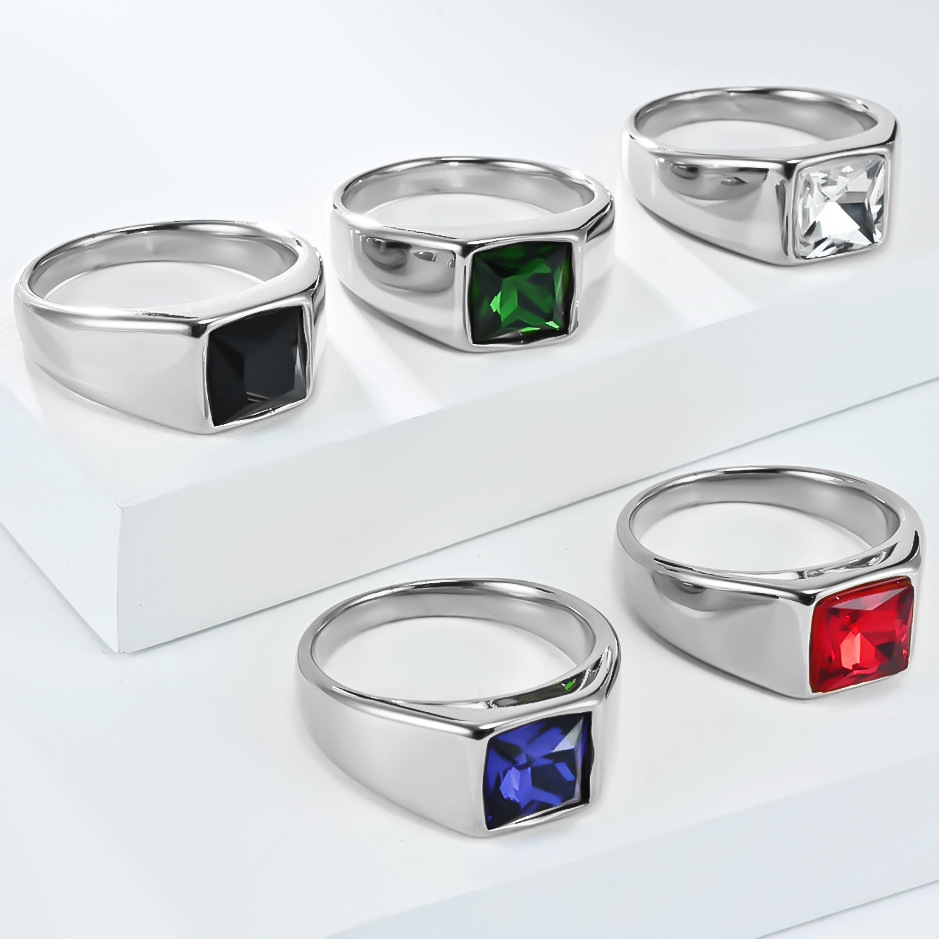 Anello con sigillo con gemma q - Mens Signet Ring recensione e prezzo