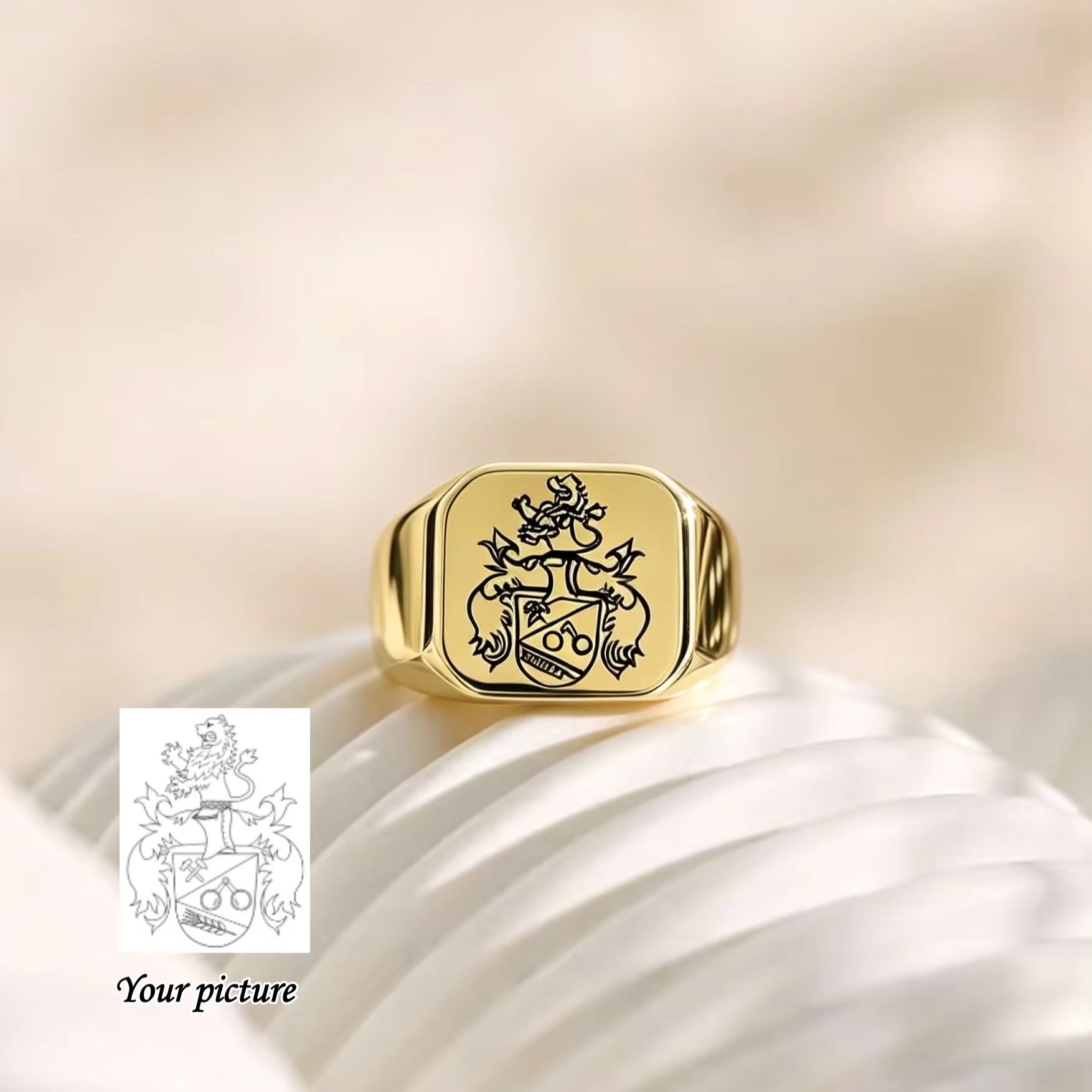 Anello con stemma di famiglia  - Mens Signet Ring recensione e prezzo