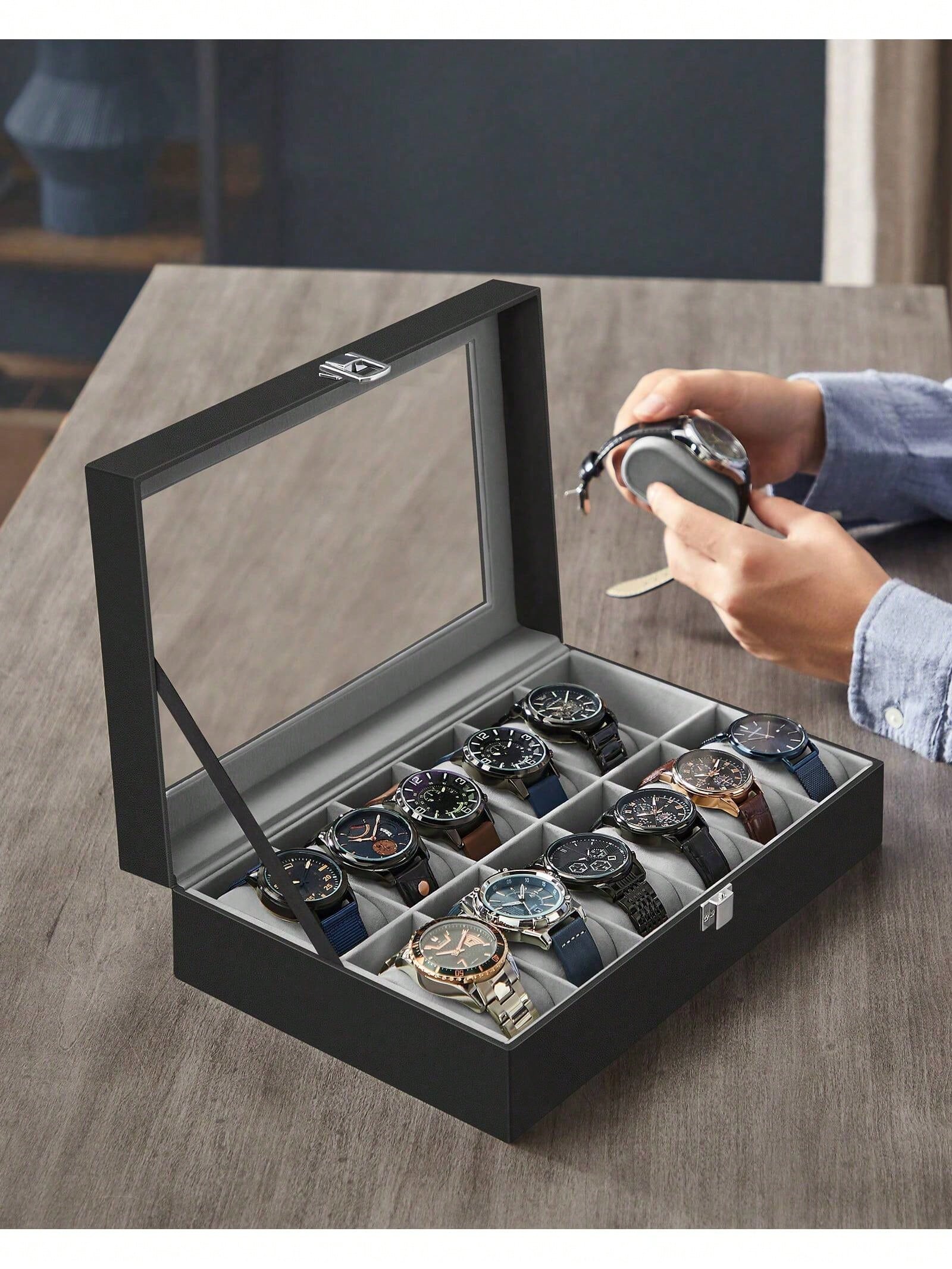 Scatola Porta Orologi a 12 Sco - Jewelry Organizer Watches recensione e prezzo