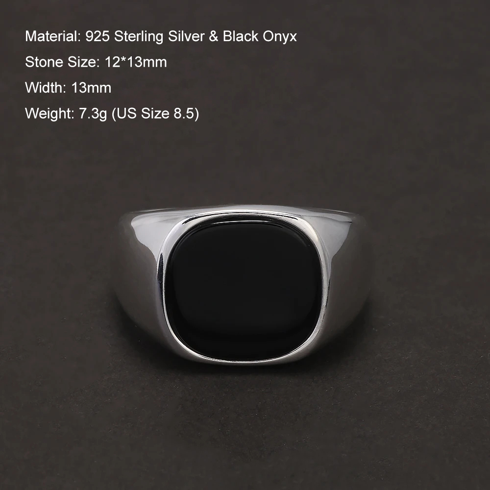 Anello con sigillo in onice ne - Mens Signet Ring recensione e prezzo